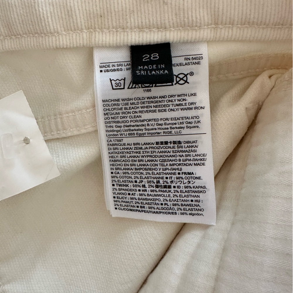 See All Pics! STRETCH Banana Republic Off White Velvet Corduroy Skinny Jeans - Picture 6 of 9